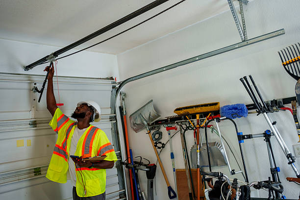 Professional Garage Door Roller Replacement technician working in Miller Place, NY
